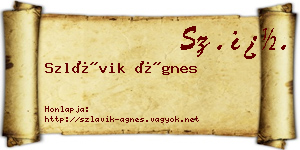 Szlávik Ágnes névjegykártya