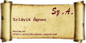 Szlávik Ágnes névjegykártya