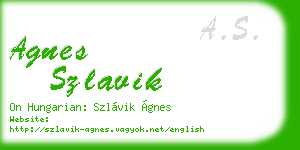 agnes szlavik business card